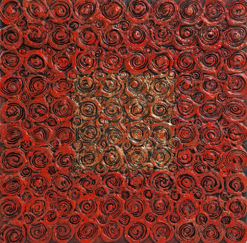 Rose - Rosso - Tono III  - Incanto by CLAUDIA AMADESI, Painting for Sale on Select