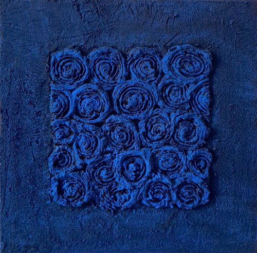 Rose - Blue by CLAUDIA AMADESI, Painting for Sale on Select