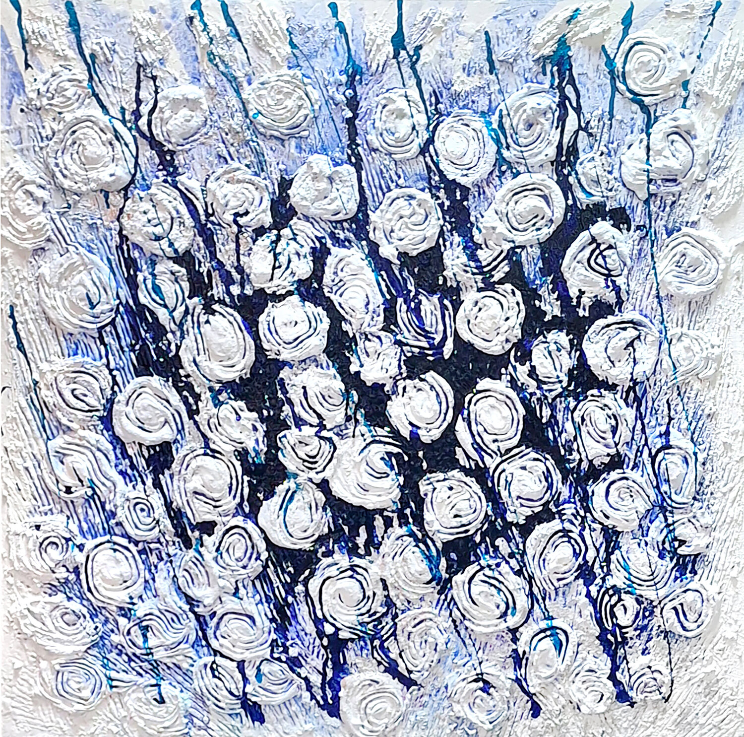Blue roses CLAUDIA AMADESI Original painting for sale