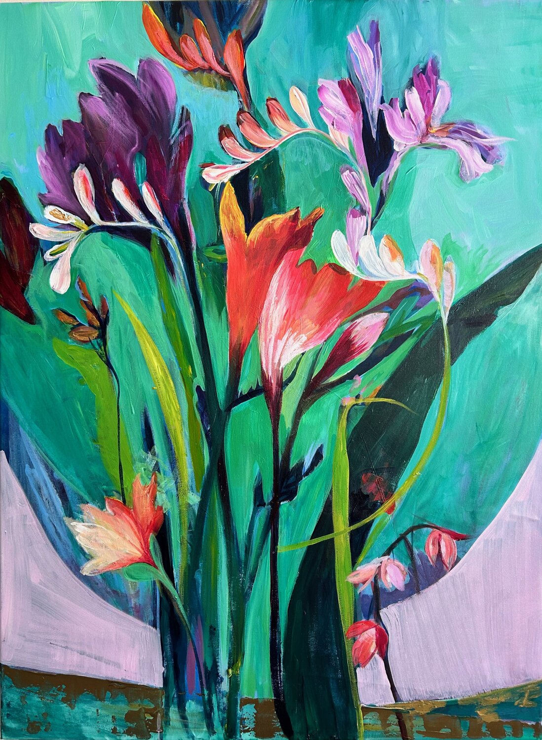 Floral Joy.1 Julia Hacker Original painting for sale