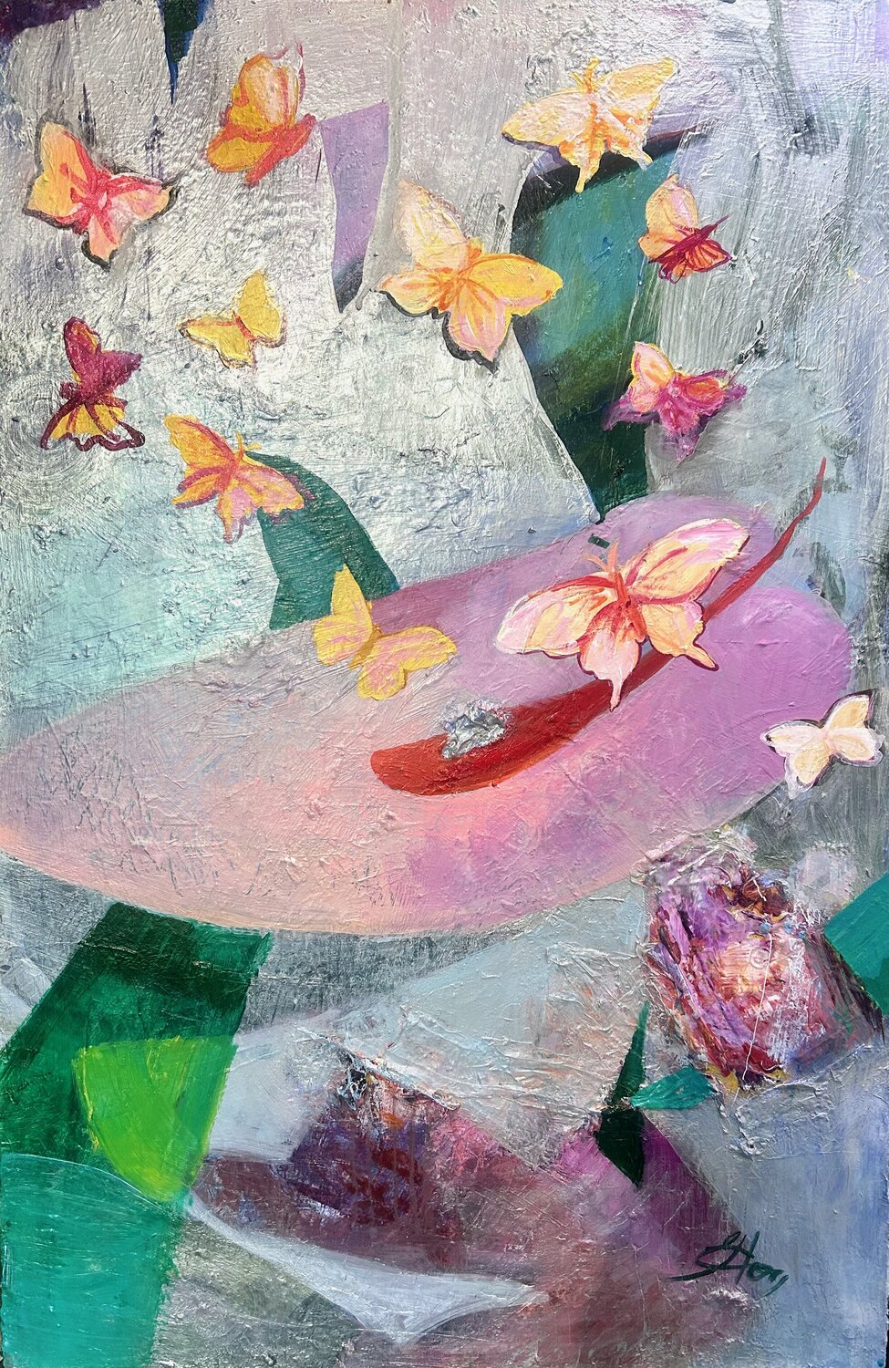 Shimmer Bunny Julia Hacker Original painting for sale