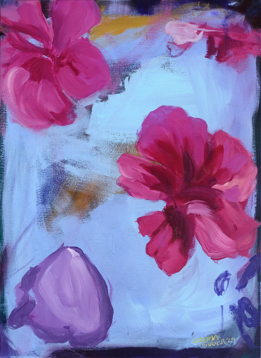 Mallow blossom Cosima Gerner Original painting for sale