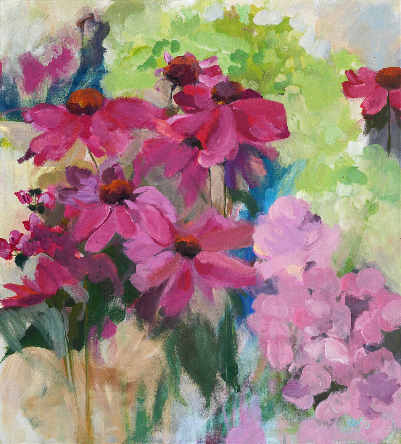Touch of Echinacea Cosima Gerner Original painting for sale