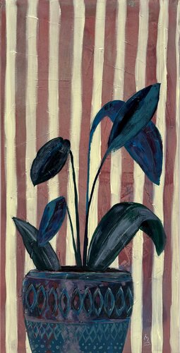 Plant and stripes by Marco Opel, Painting for Sale on Select
