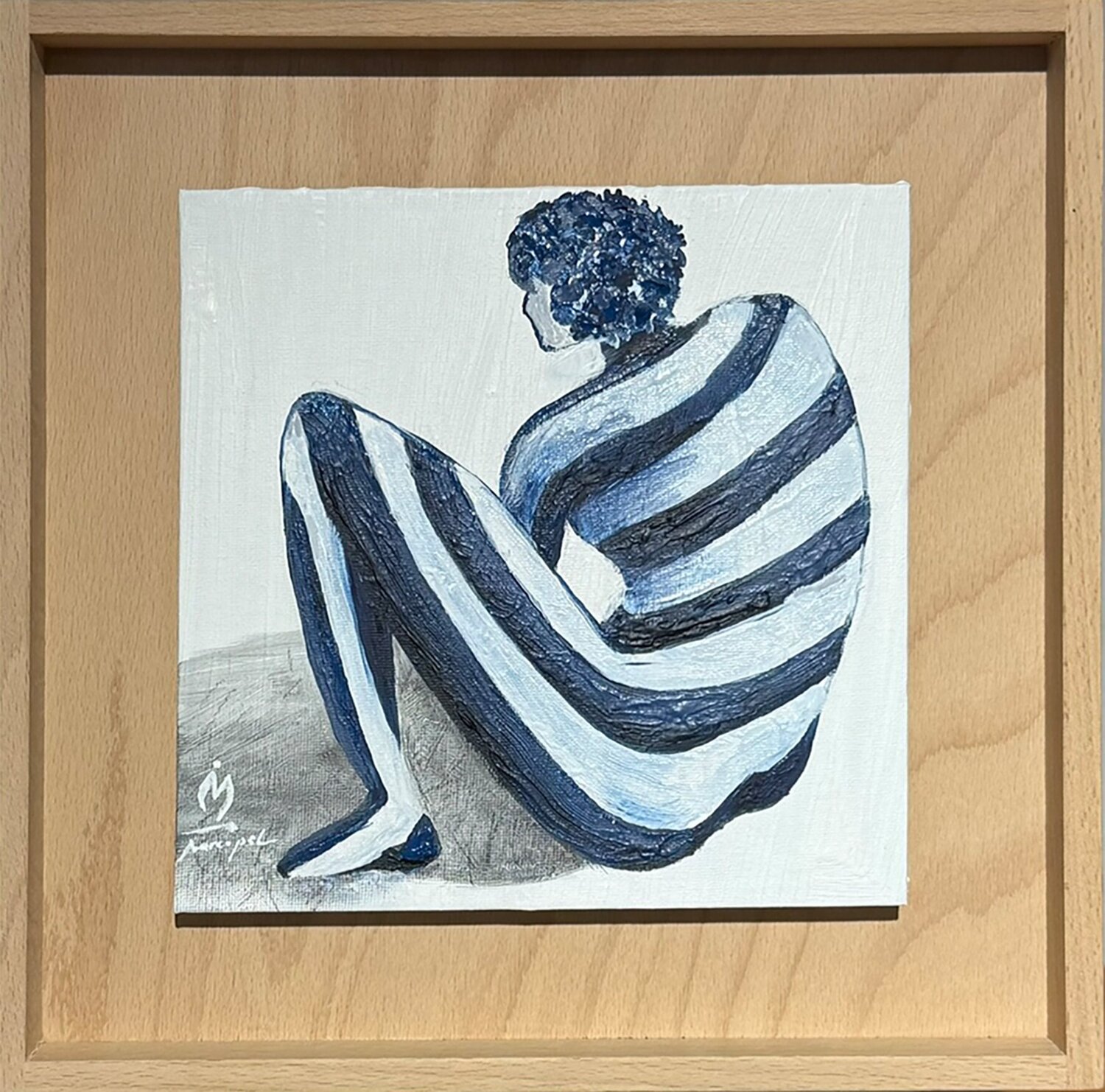 Figure in stripes 01 Marco Opel Original painting for sale