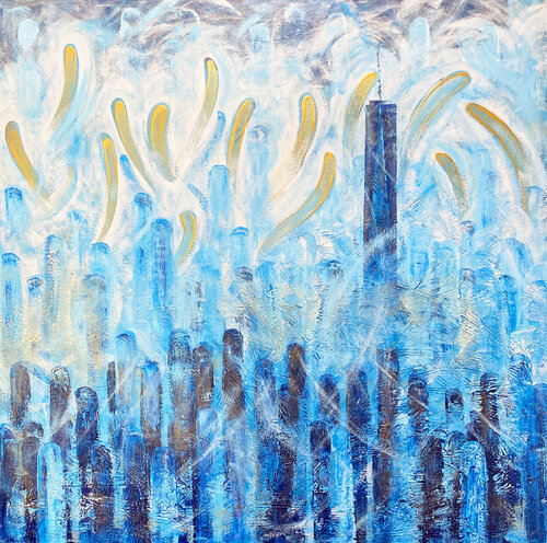Winter Celebrations in New York by Zaira Dzhaubaeva Rivera, Painting for Sale on Select