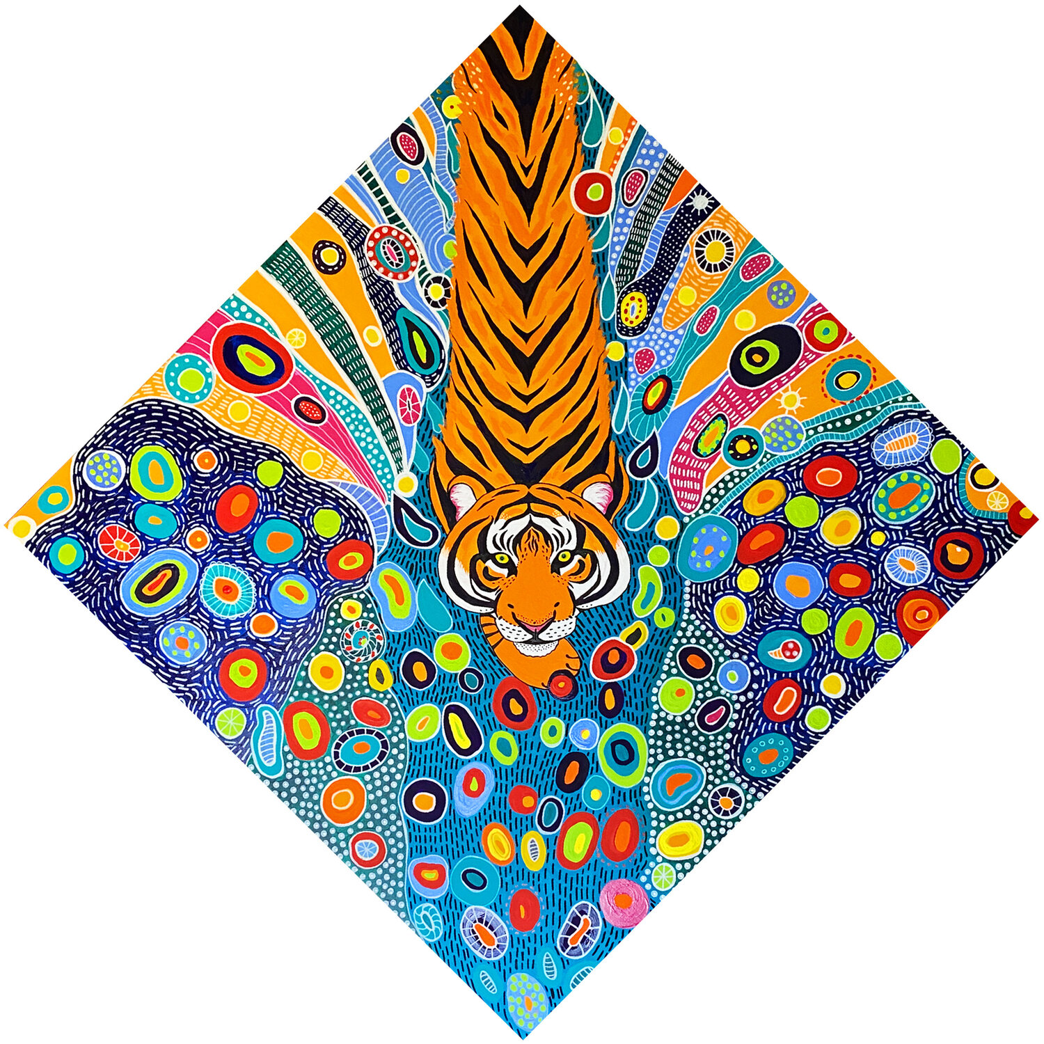 The Tiger is Coming Zaira Dzhaubaeva Rivera Original painting for sale