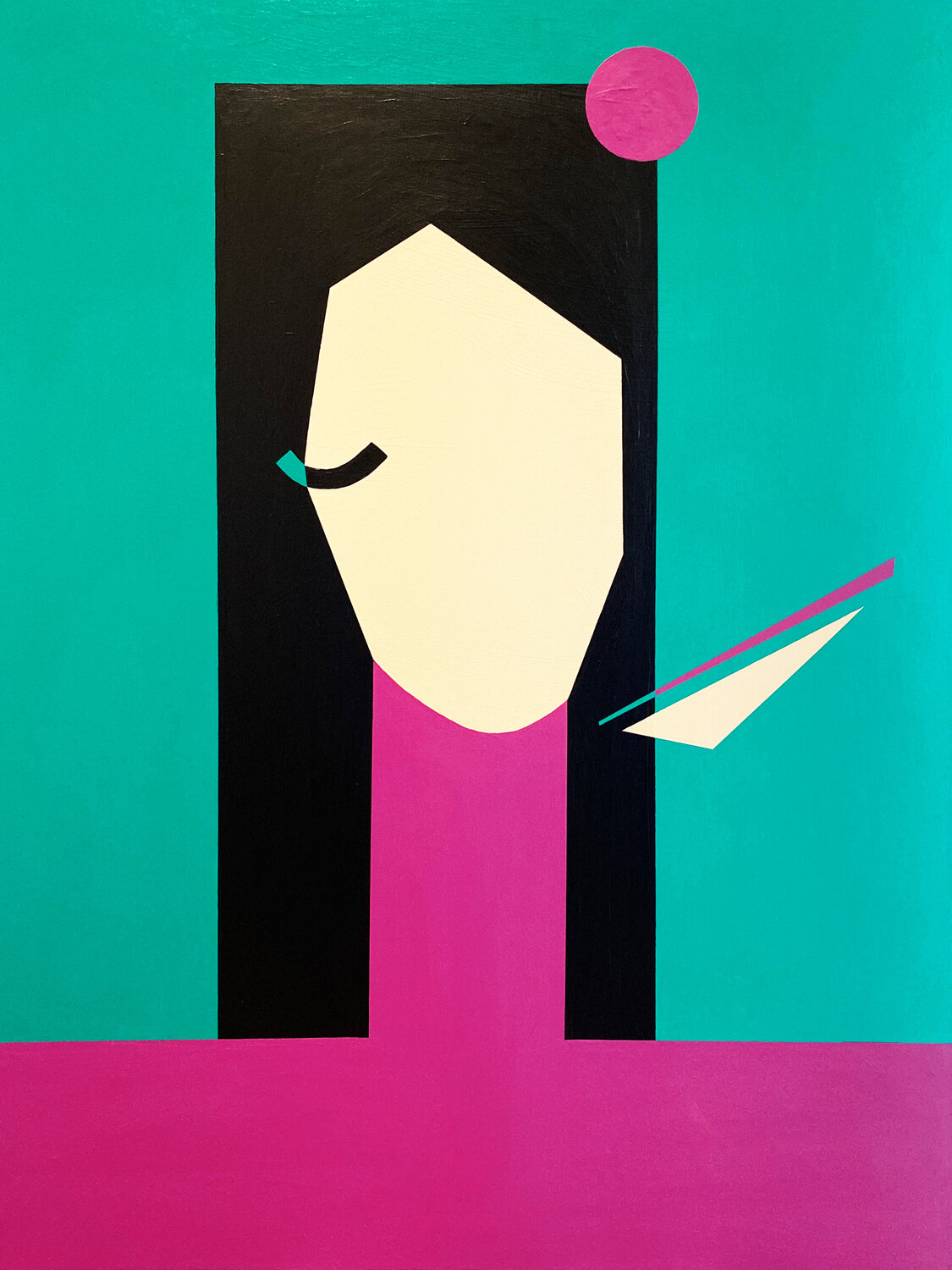 Woman on Speaker Phone Zaira Dzhaubaeva Rivera Original painting for sale