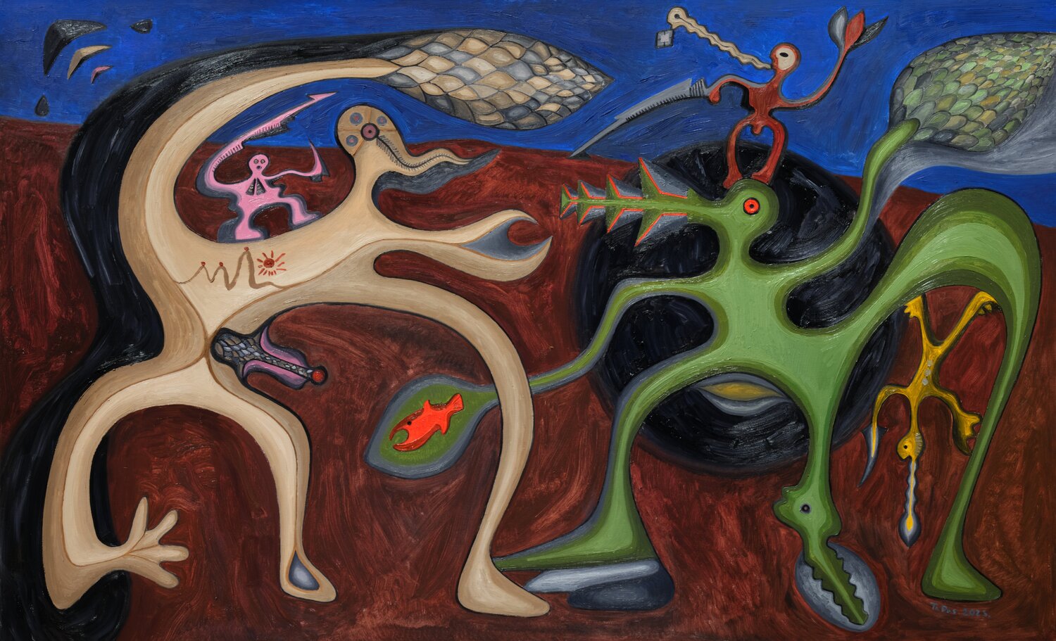 In the Depths of the Black Sea Tadas Gutauskas Original painting for sale