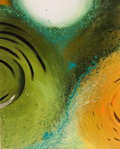 Orange Vortex by Kinjal Trivedi, Painting for Sale on Select