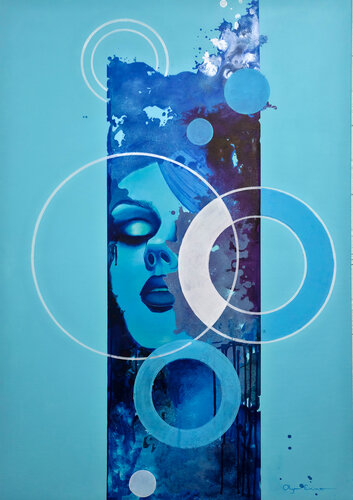 Brain Said No, Heart Said Maybe by Olya Enina, Painting for Sale on Select