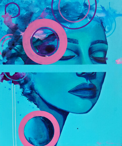 Quiet Outside, Chaos Inside by Olya Enina, Painting for Sale on Select