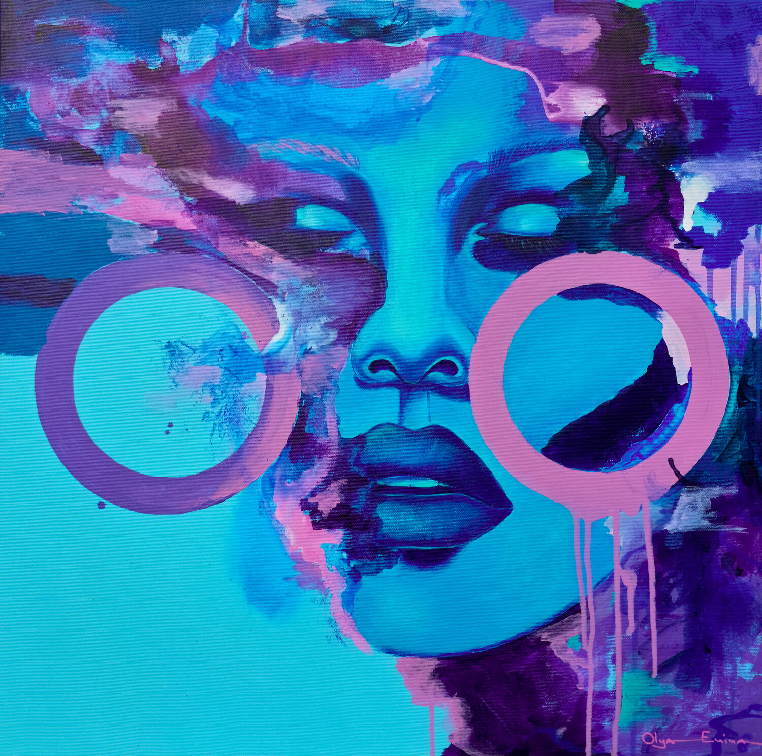 Watching the Weather Inside Olya Enina Original painting for sale