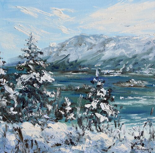 Frost on the Pines by Liza Illichmann, Painting for Sale on Select