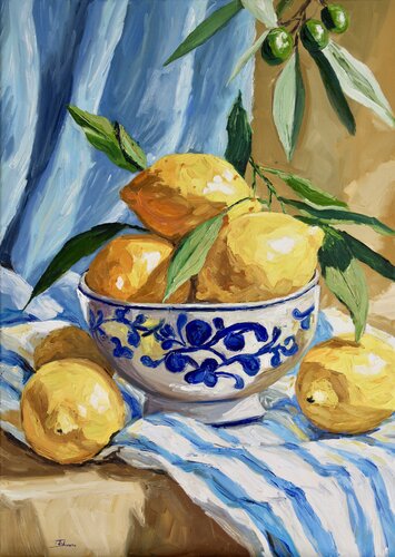 Lemon Bowl by Liza Illichmann, Painting for Sale on Select