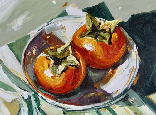 Persimmons by Liza Illichmann, Painting for Sale on Select