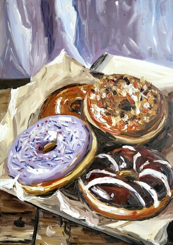 Still Life with Donuts by Liza Illichmann, Painting for Sale on Select