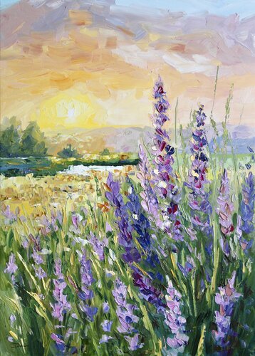 Lupines by Liza Illichmann, Painting for Sale on Select