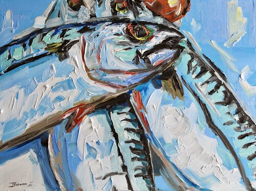 Blue Fish von Liza Illichmann, Malerei kaufen auf Select