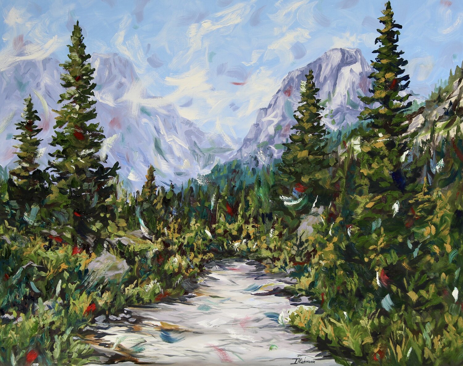 Trees in Bloom Liza Illichmann Original painting for sale