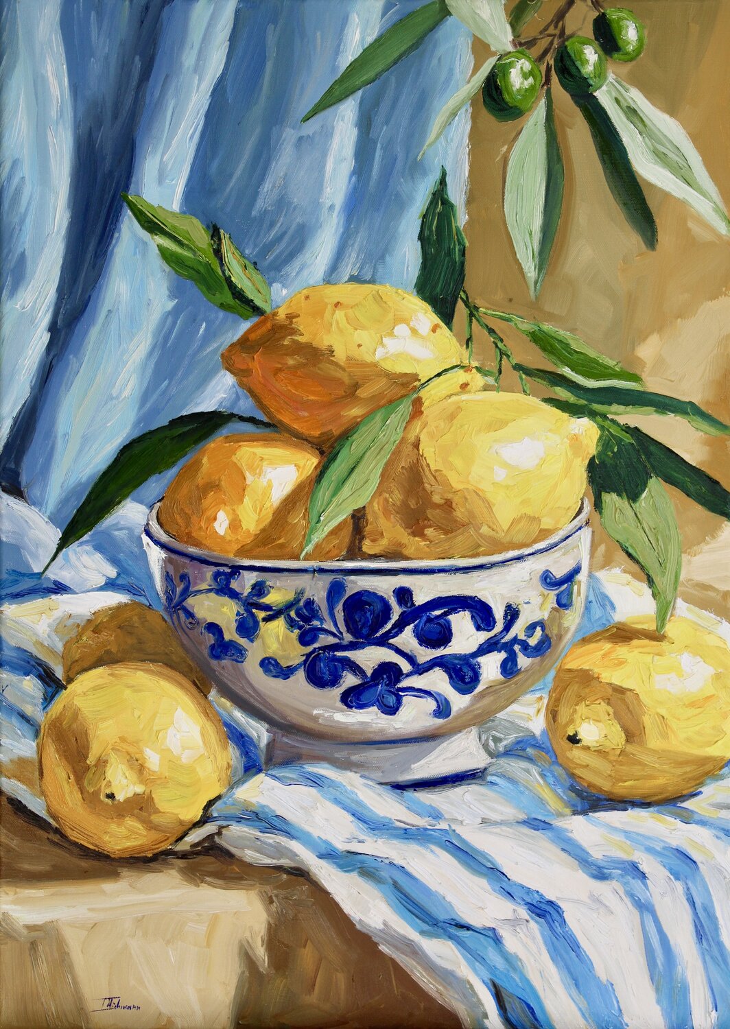 Lemon Bowl Liza Illichmann Original painting for sale