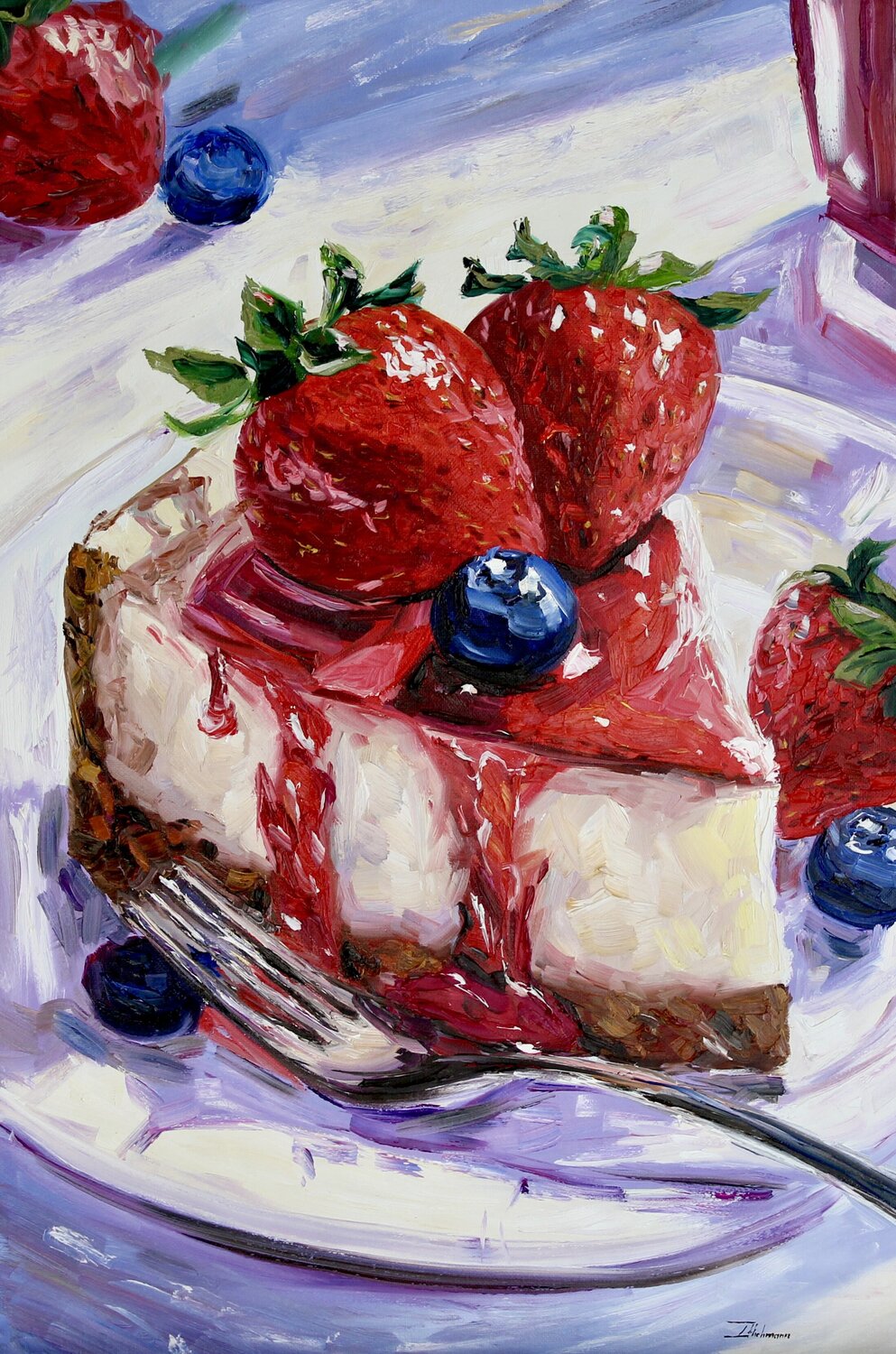 Strawberry Cheesecake Liza Illichmann Original painting for sale