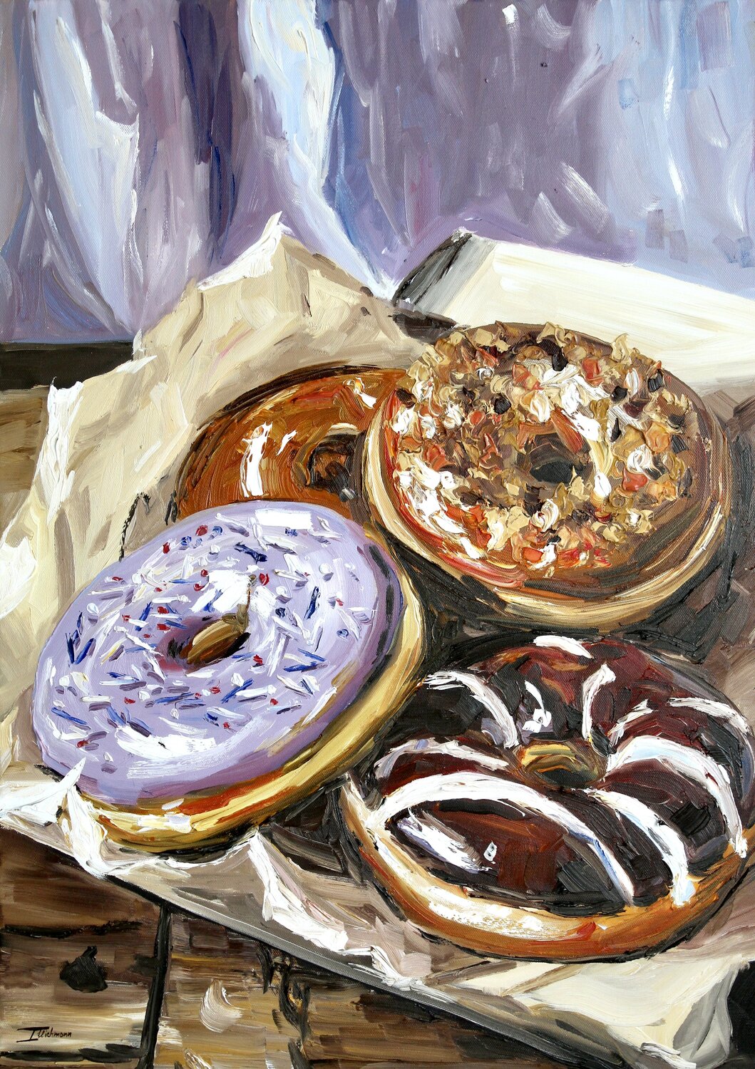Still Life with Donuts Liza Illichmann Original painting for sale