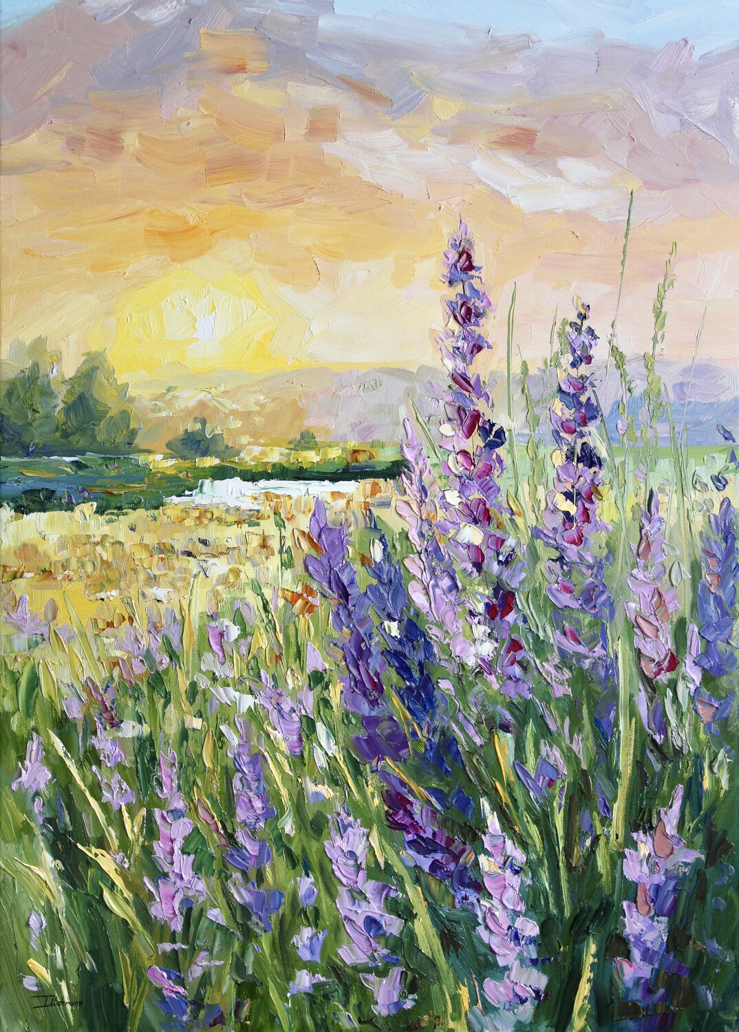Lupines Liza Illichmann Original painting for sale