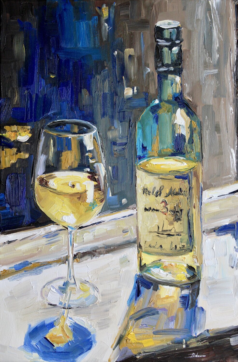 White Wine by the Window Liza Illichmann Original painting for sale