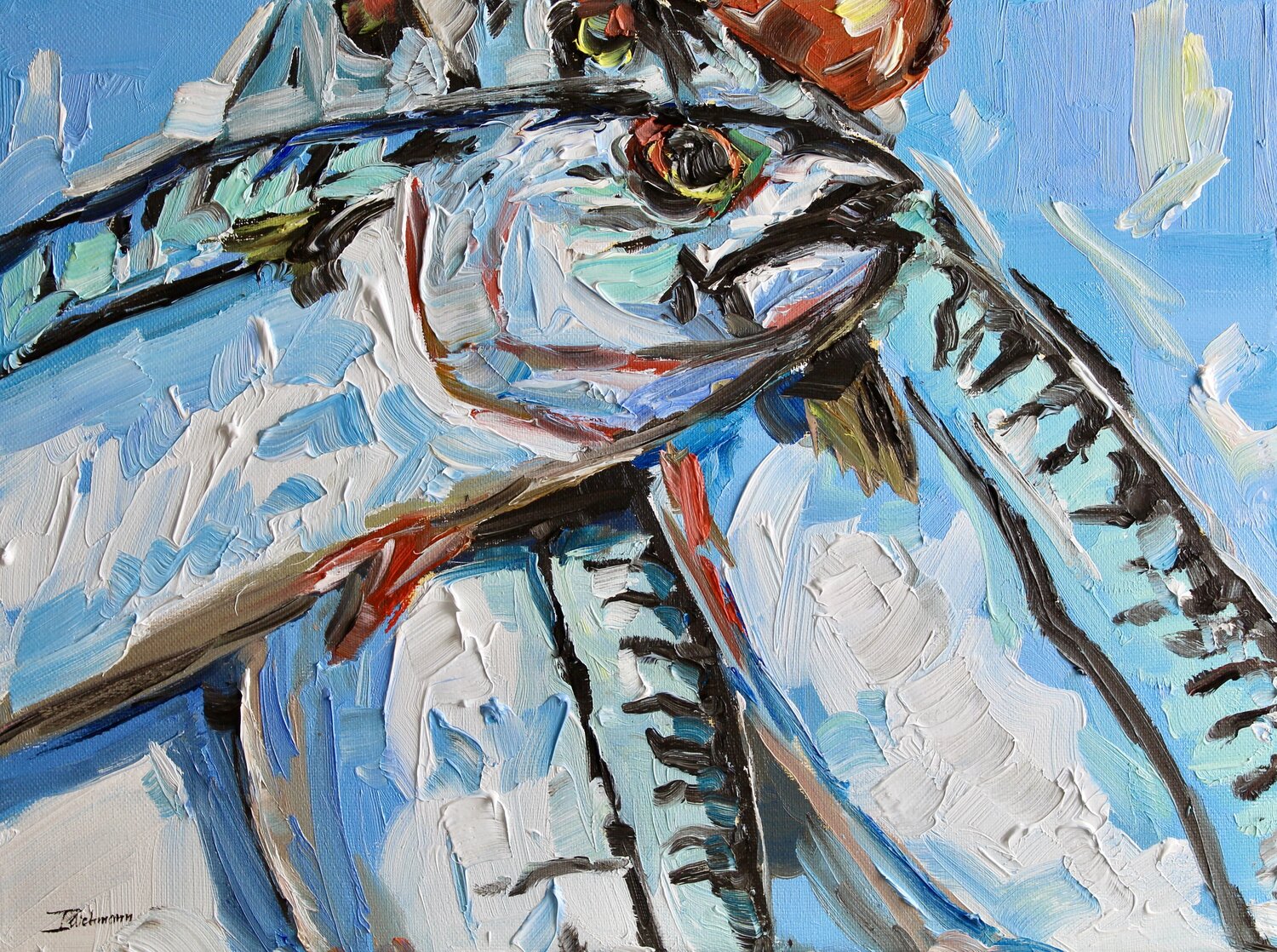 Blue Fish Liza Illichmann Original painting for sale