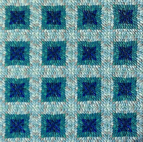 Teal kaleidoscope by Guzaliya Xavier, Painting for Sale on Select