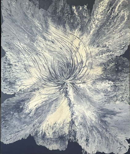 Almost D&G — Dusty Blue Lilac Resin Abstract, 120 cm by Kseniia Turik, Painting for Sale on Select