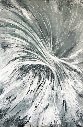 Sepia Douce — Sepia and Pearl Abstract Painting, 147 cm by Kseniia Turik, Painting for Sale on Select