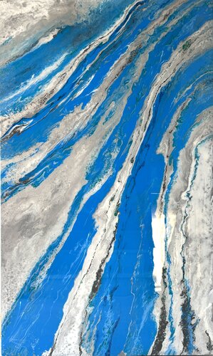 Aviators Dreams — Cobalt Aerial Abstract, 162 cm by Kseniia Turik, Painting for Sale on Select