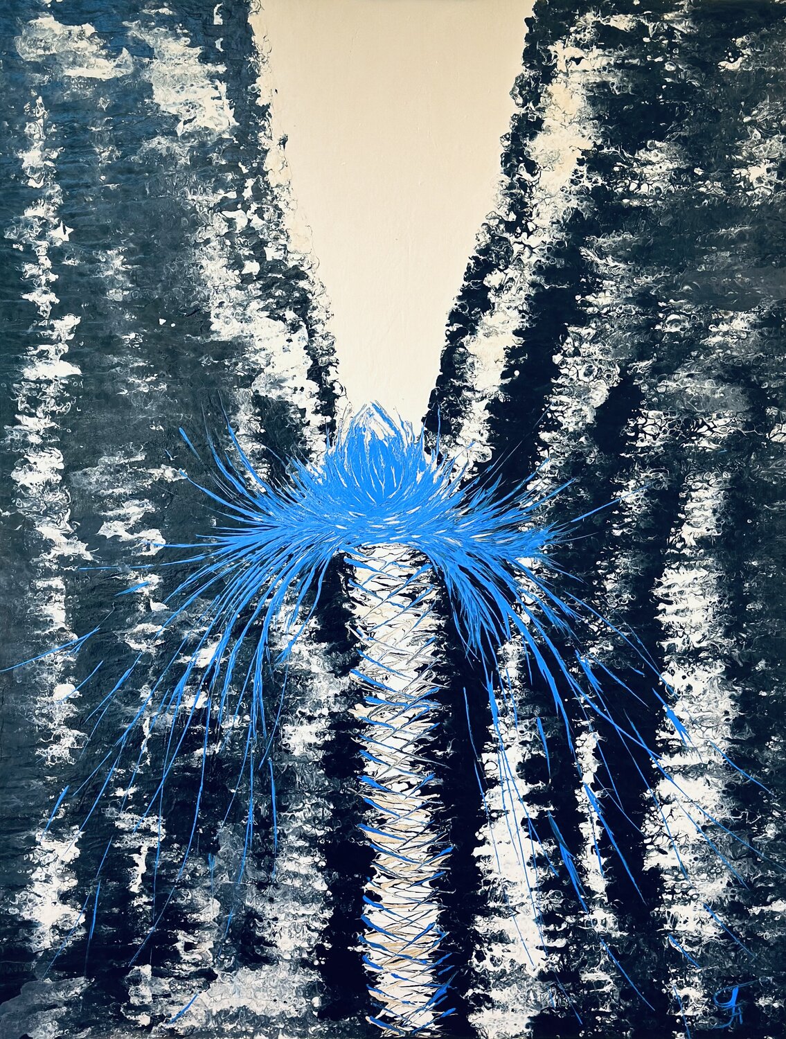 Vertigo — Cobalt Blue Resin Abstract, 117 cm Kseniia Turik Original painting for sale