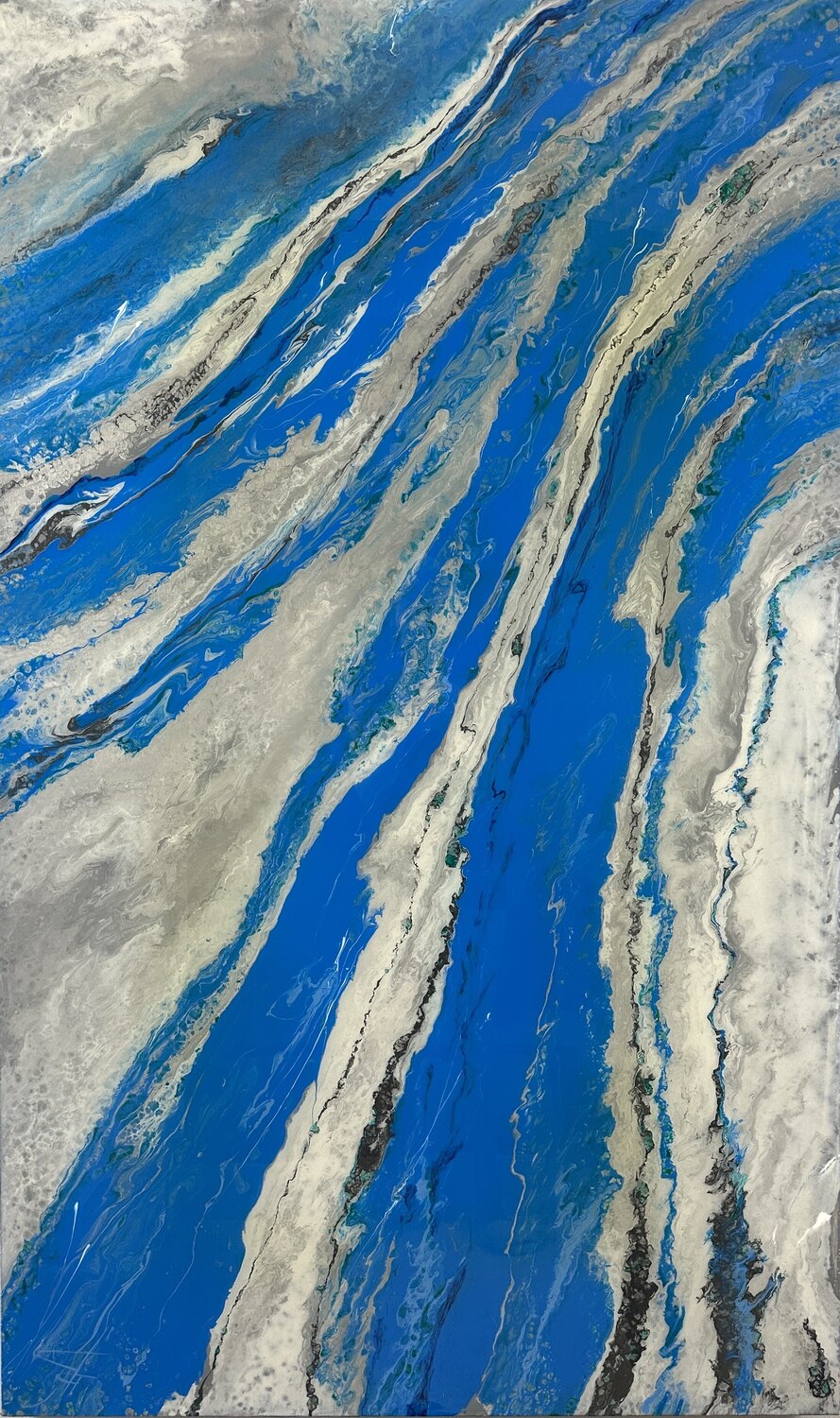 Aviators Dreams — Cobalt Aerial Abstract, 162 cm Kseniia Turik Original painting for sale