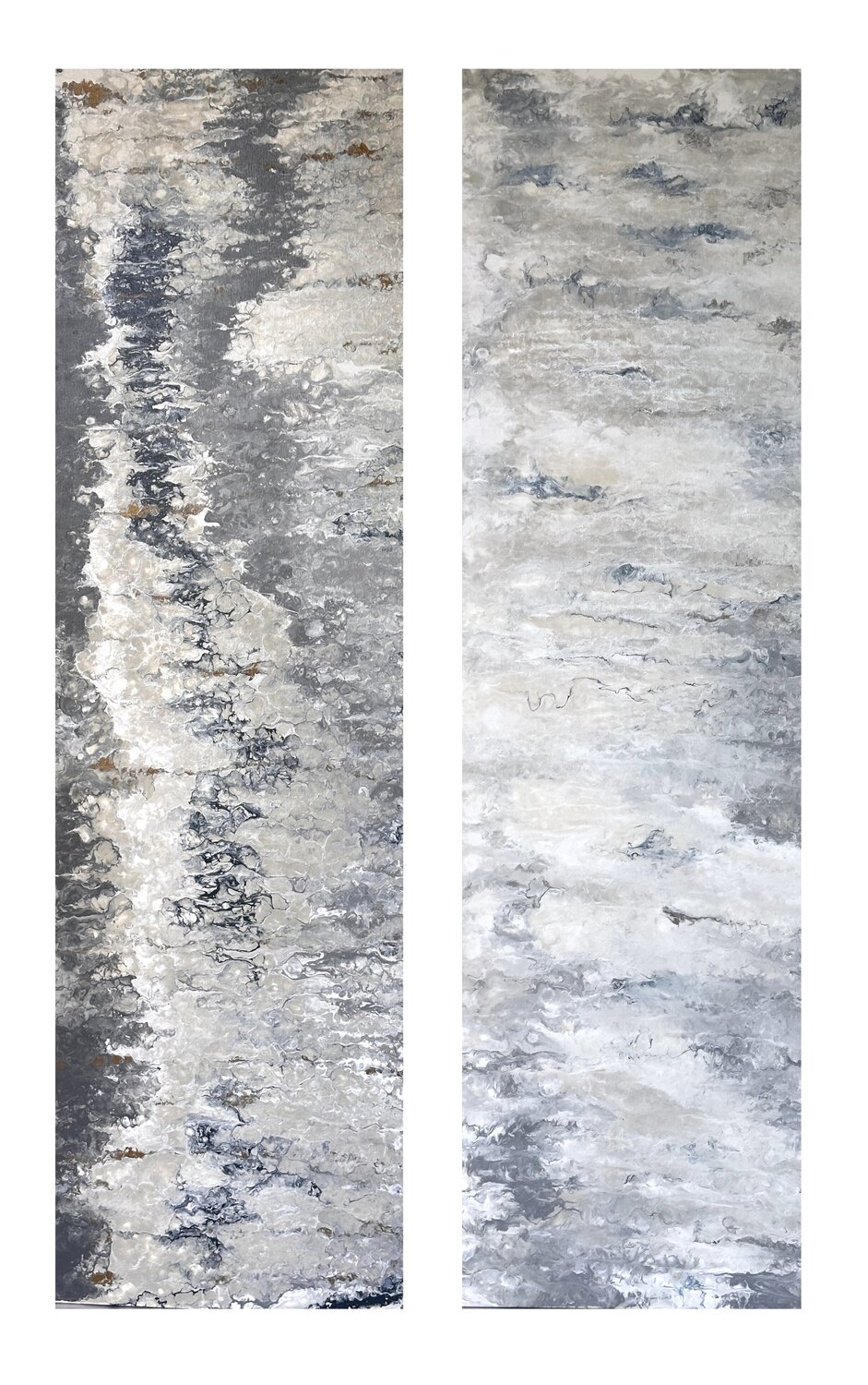 Vestige  - Silver and perl diptych , 150 cm Kseniia Turik Original painting for sale