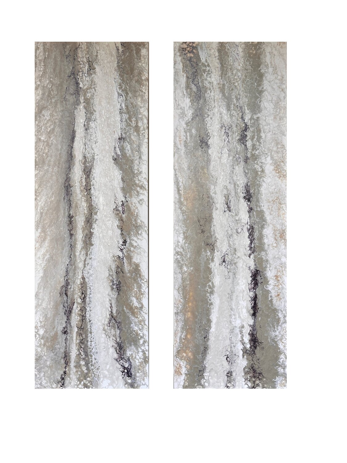 Lithic Drift — Monumental Mineral Diptych, 150 cm Kseniia Turik Original painting for sale