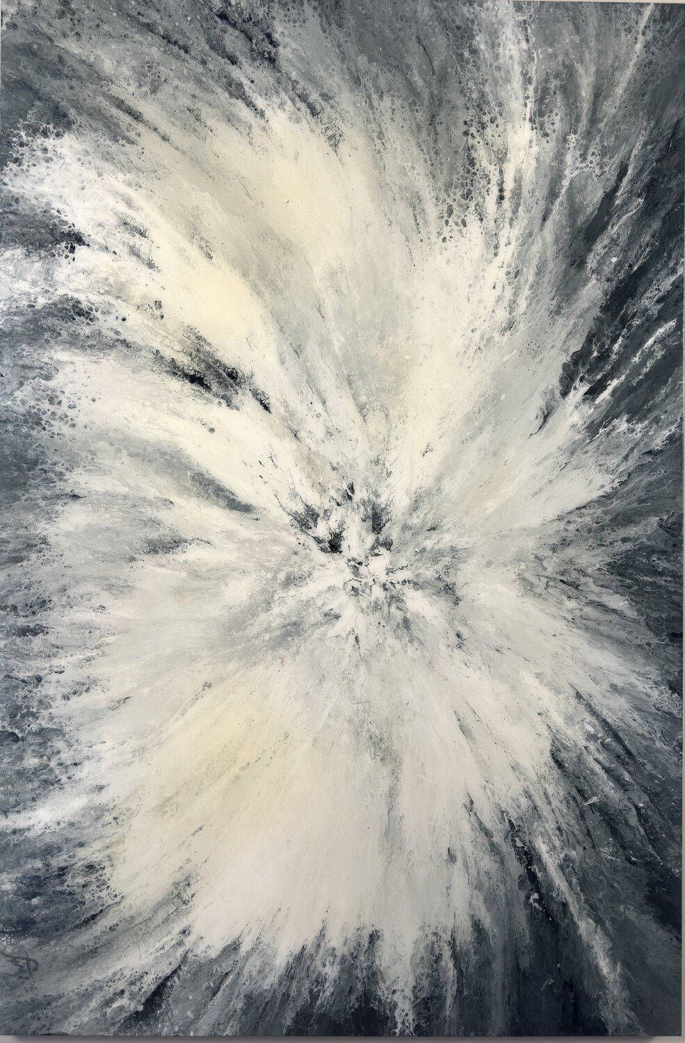 Aurelium of Gogengame — Textured Blue Abstract with Epoxy Resin Kseniia Turik Original painting for sale