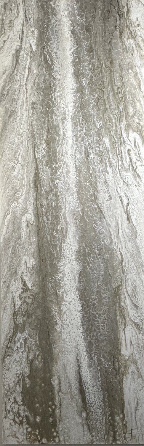 Voile (Single Panel) — Neutral Beige Grey Abstract Painting Kseniia Turik Original painting for sale