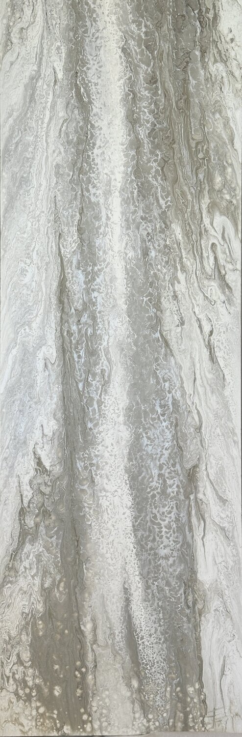 Voile (Single Panel) — Neutral Beige Grey Abstract Painting Kseniia Turik Original painting for sale