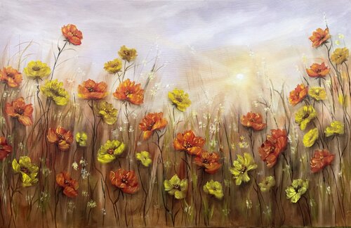 Morning Promise - Floral Symphony colllection by Tanja Frost, Painting for Sale on Select