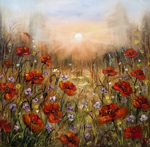Red poppies by Tanja Frost, Painting for Sale on Select