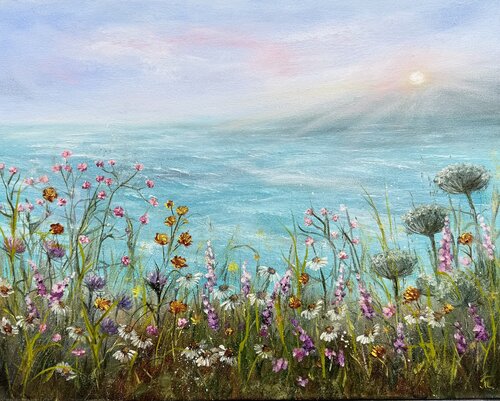 Coastal Wildflowers by Tanja Frost, Painting for Sale on Select