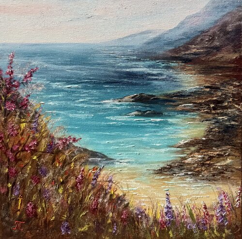 Wildflowers by the Coastal Path by Tanja Frost, Painting for Sale on Select