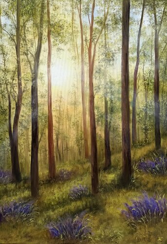 Golden Stillness by Tanja Frost, Painting for Sale on Select