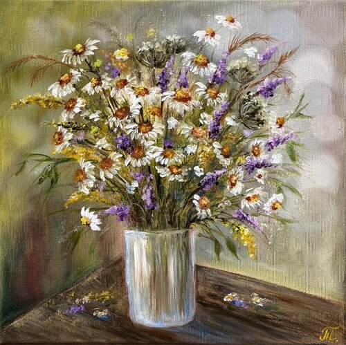 A bouquet of daisies by Tanja Frost, Painting for Sale on Select