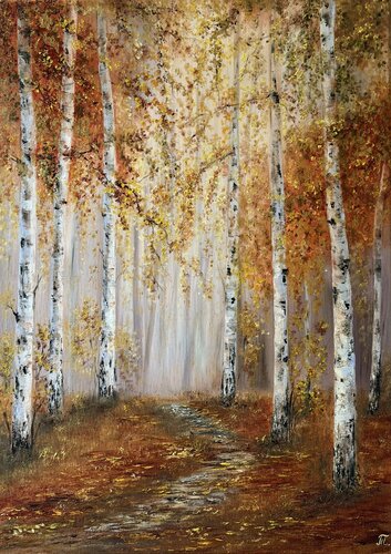 Birch Path von Tanja Frost, Malerei kaufen auf Select