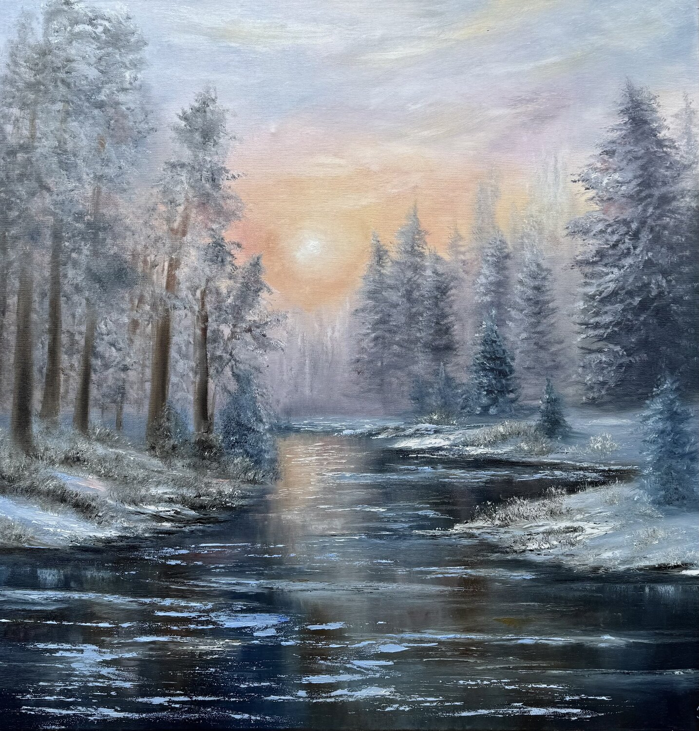 Reflections in Hues of Love Tanja Frost Original painting for sale