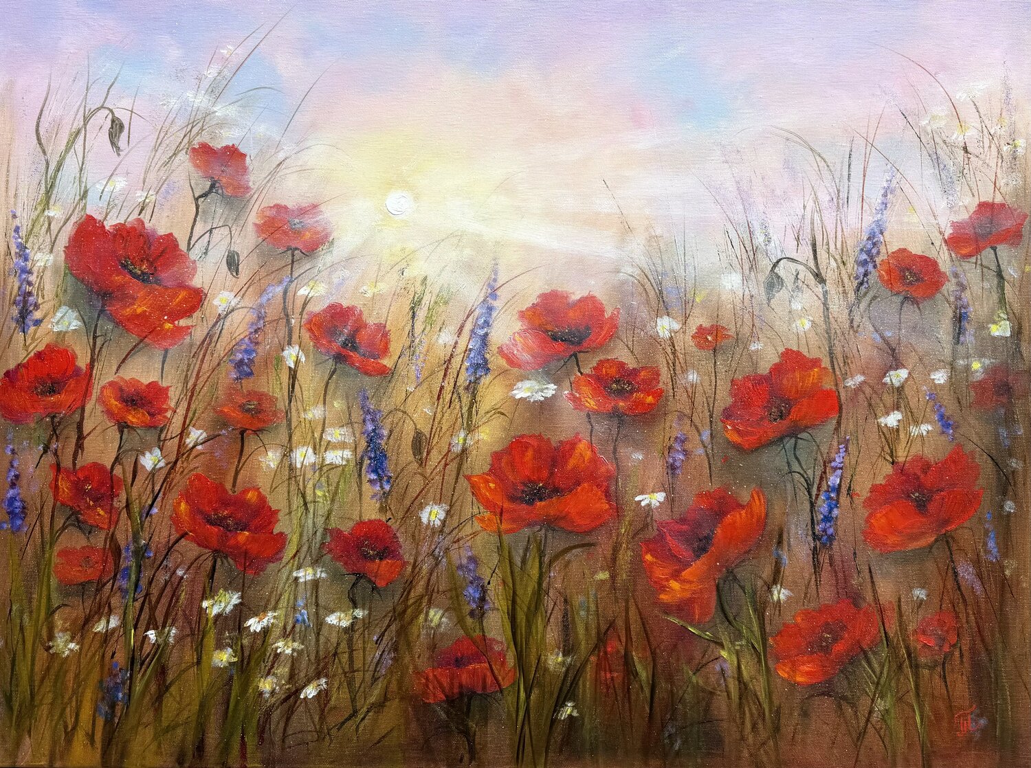 Touch of Sun Tanja Frost Original painting for sale